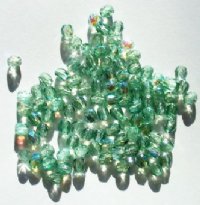 100 4mm Faceted Chrysolite AB Firepolish Beads